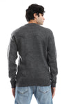 Knitted Pullover With Ribbed Hem –Dark Grey