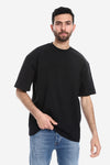 Prominent Pattern Short Sleeves Black T-Shirt