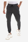 Solid Black Cargo Pants With 4 Pockets