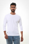 Basic Long Sleeves Round T-shirt –White