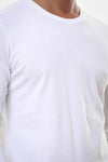 Basic Long Sleeves Round T-shirt –White