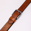 Plain Buckled Leather Belt - Brown