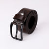 Elegant Textured Leather Belt - Havana