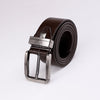 Simple Solid Thin Leather Belt - Black