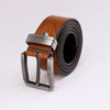 Simple Solid Thin Leather Belt - Black