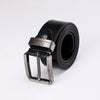 Simple Solid Thin Leather Belt - Black