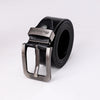 Metal Buckle Plain Leather Belt - Brown