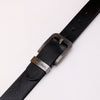 Metal Buckle Plain Leather Belt - Brown