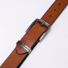 Solid Buckled Leather Belt - Black