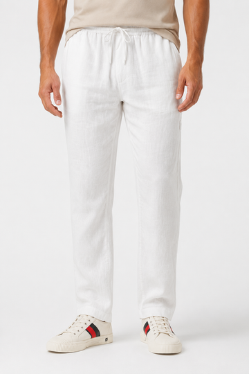 Men’s Linen Pants Designed with a relaxed fit – White