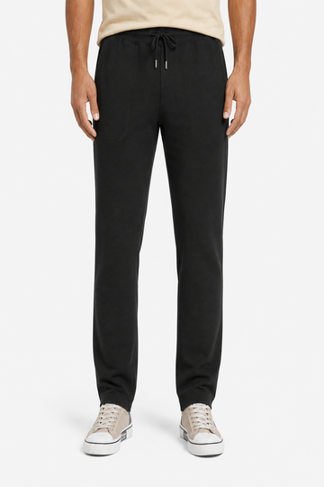 Ribbed Comfy Elastic Black Joggers