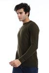 bbed Round Neck Acrylic Pullover -* Grey