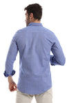 Front Buttoned Down Textured Grey Men Shirt