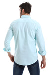 Front Buttoned Down Textured Grey Men Shirt