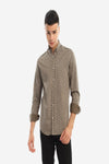 Checkered Full Sleeves Classic Collar Shirt - Olive