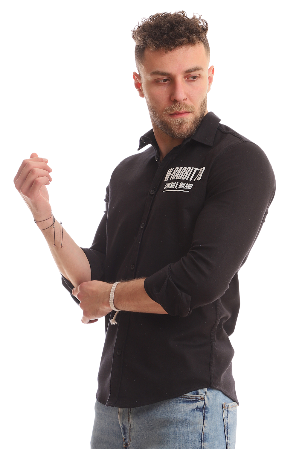 Buttons Down Pineapple Long Sleeves Shirt – Black