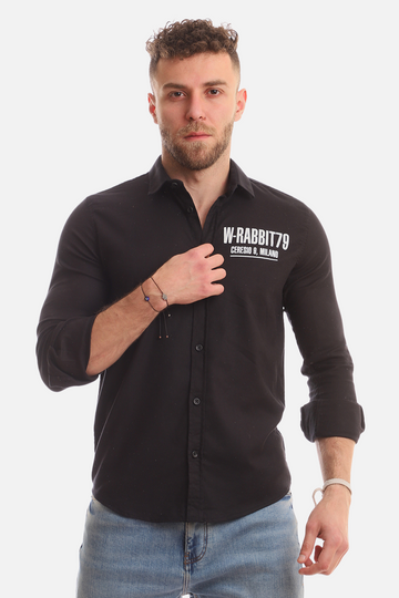 Buttons Down Pineapple Long Sleeves Shirt – Black