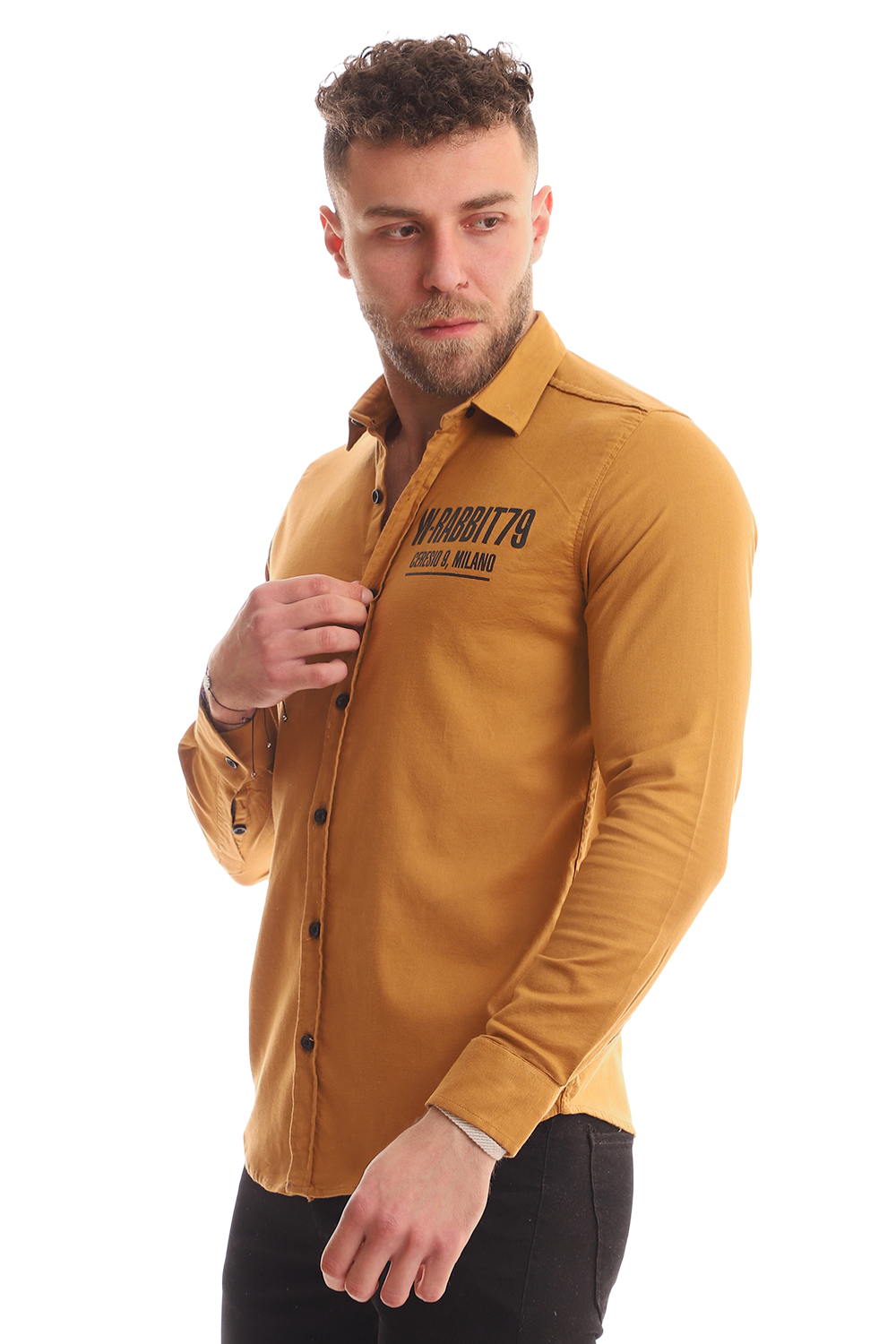 Buttons Down Pineapple Long Sleeves Shirt - Brown