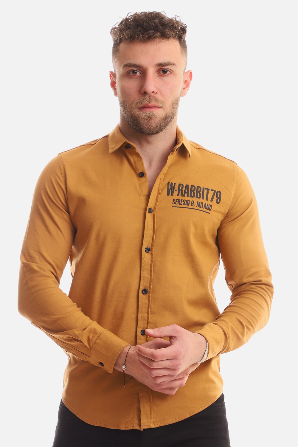 Buttons Down Pineapple Long Sleeves Shirt - Brown