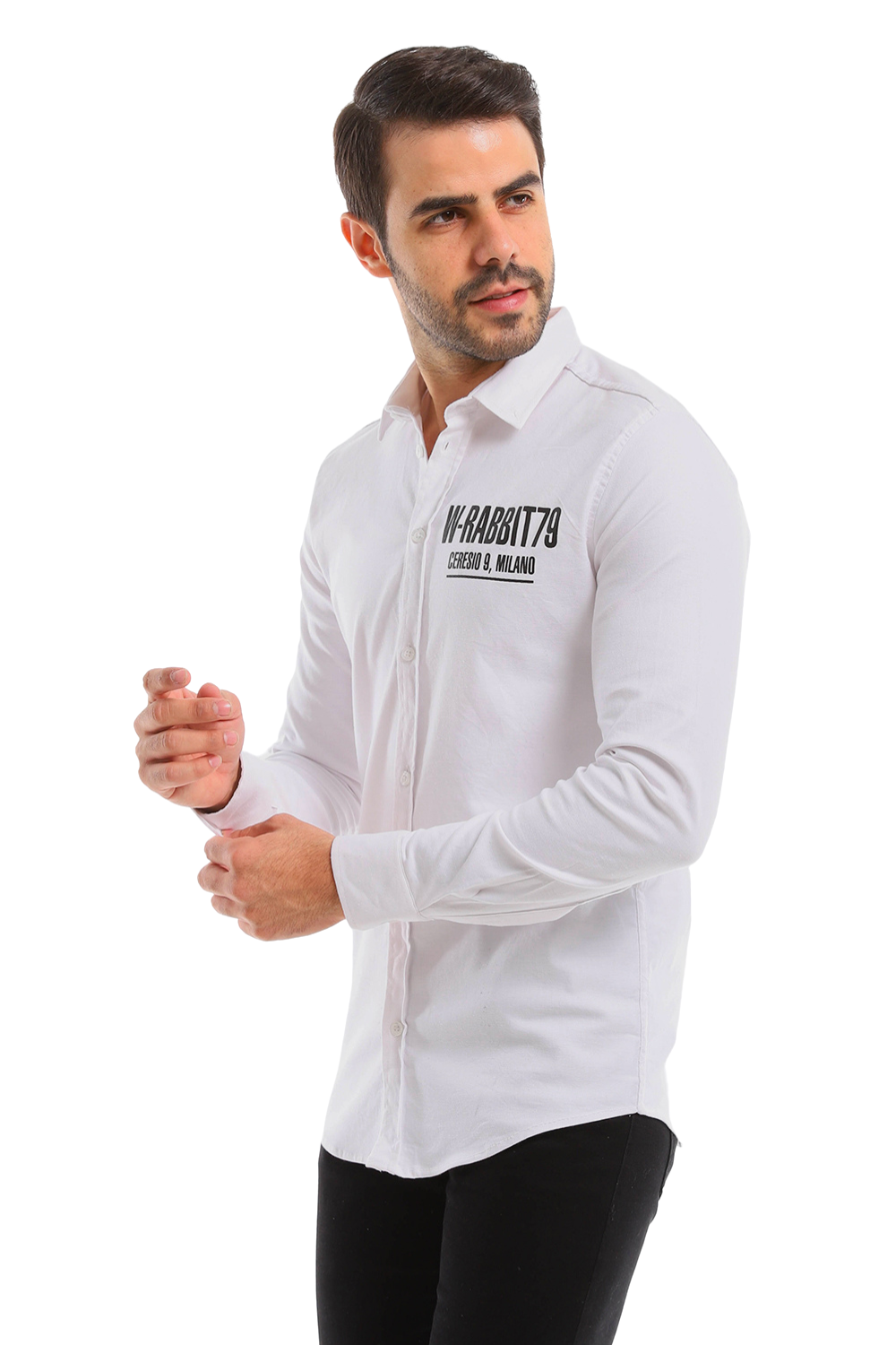 Buttons Down Pineapple Long Sleeves Shirt – White