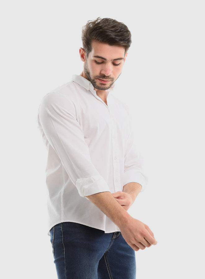 Plain Buttoned Down Long Sleeves Shirt