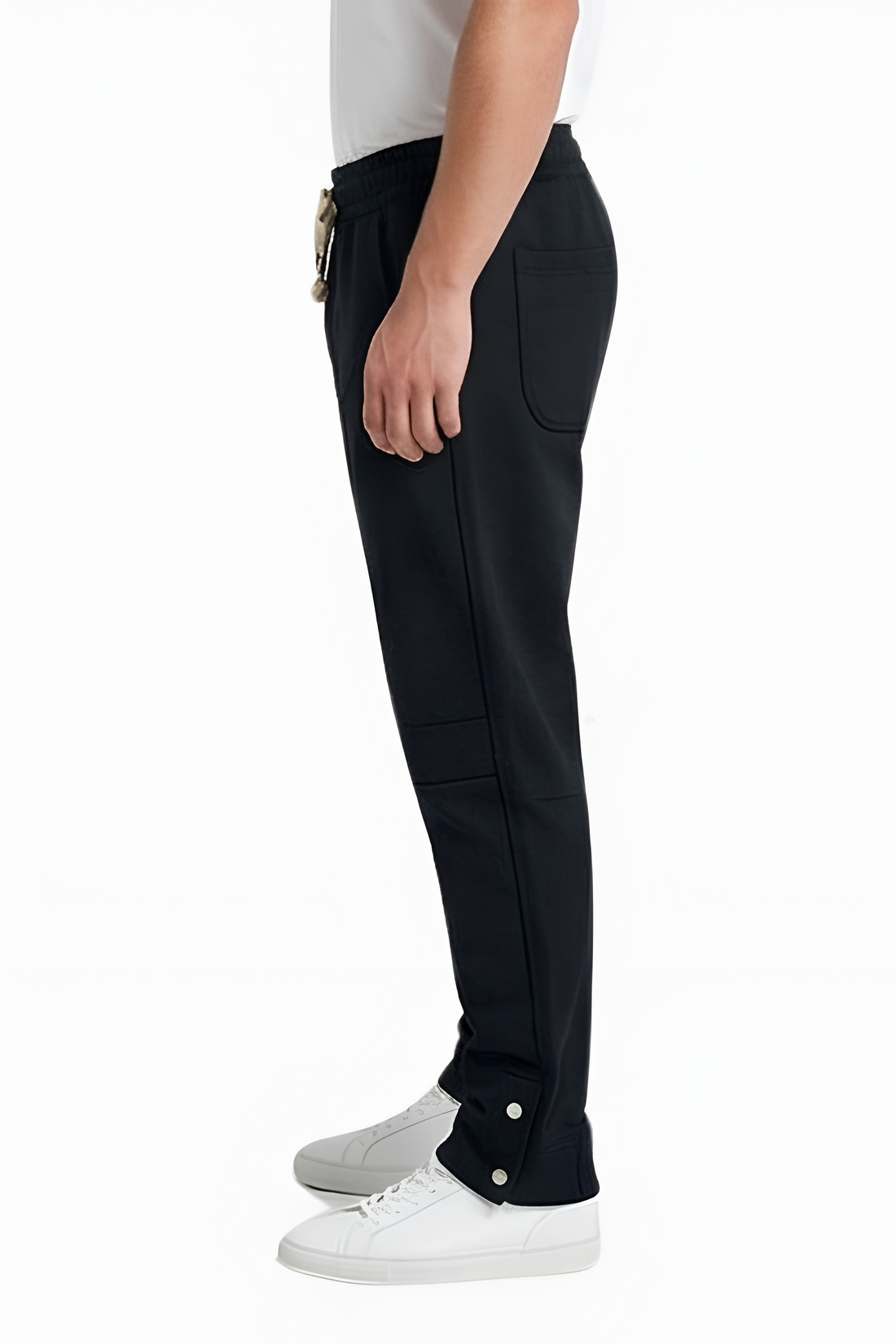 Men’s Casual Tapered Jogger Pants with Adjustable Drawstring – Black