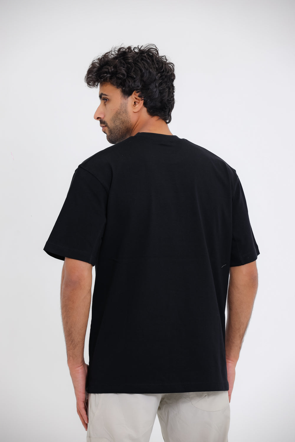 "FDUOS" Printed Short Sleeves Black T-Shirt