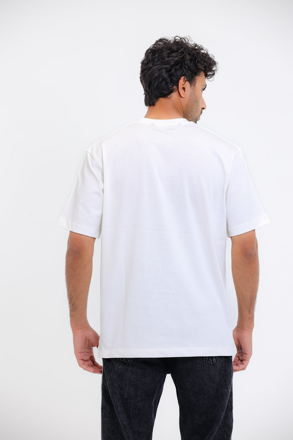 White T-Shirt with Distressed Print