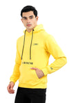 Fleeced Hoodie With Kangroo Pocket - Yellow