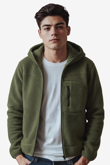 Ribbed Cuffs & Hem Quilted Hooded  Jacket