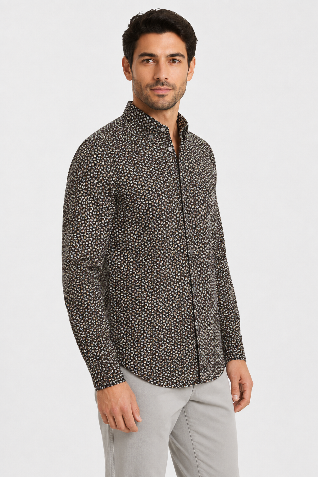 Buttons Down Pineapple Long Sleeves Shirt - Yellow