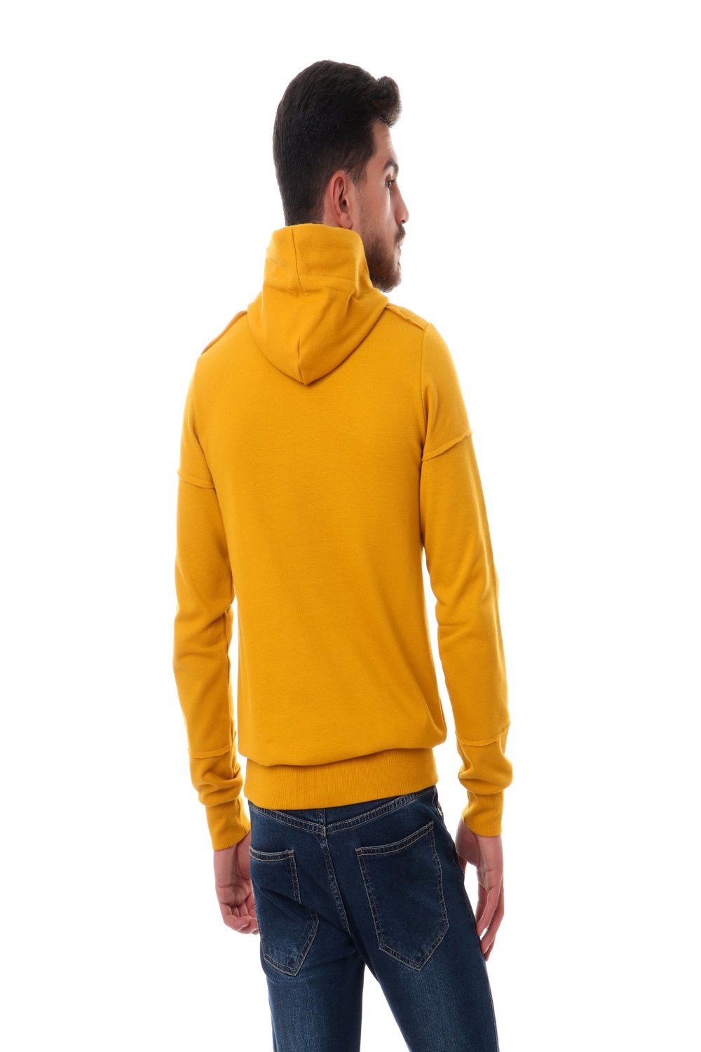 Printed "Dynamic Wear" Pique Mustard Hoodie