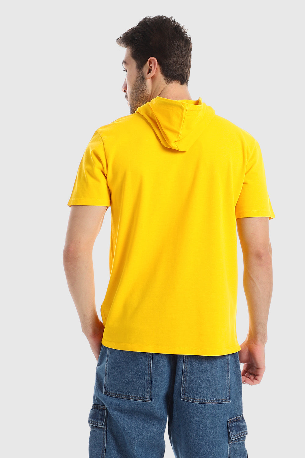 Stitched Chest Logo Pique Patterned Polo Shirt – Yellow