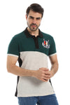 Tri-Tone Summer Buttoned Polo Shirt