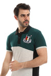 Tri-Tone Summer Buttoned Polo Shirt