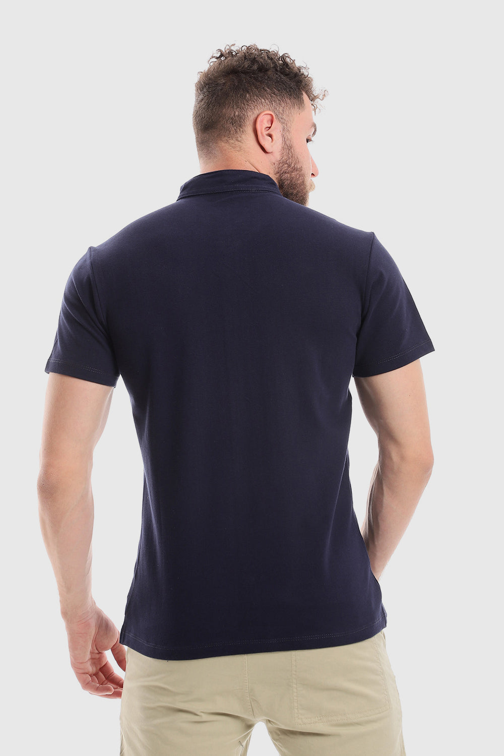 Mandarin Collar Half Sleeves Button Down Shirt