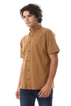 Mandarin Collar Half Sleeves Button Down Shirt