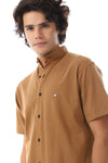 Mandarin Collar Half Sleeves Button Down Shirt