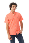 Mandarin Collar Half Sleeves Button Down Shirt