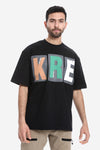 "KRE" Printed Pattern Round Neck T-Shirt - White