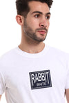 "White Rabbit" Stitched Patch Black T-Shirt