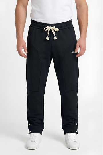 Men’s Casual Tapered Jogger Pants with Adjustable Drawstring – Black
