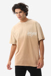 Gradient Heather Beige With Decorated Badge T-Shirt