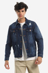 Denim Jacket With Front Pockets - Washed Blue