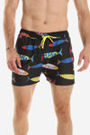 Colorful Fish Patterned Swim Short -Multicolour