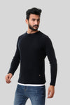 Knitted Acrylic Round Neck Pullover – Navy