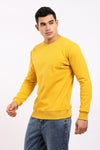 Ribbed Round Neck Long Sleeves Black Sweatshirt