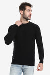 Self Patterned Round Neck Pullover