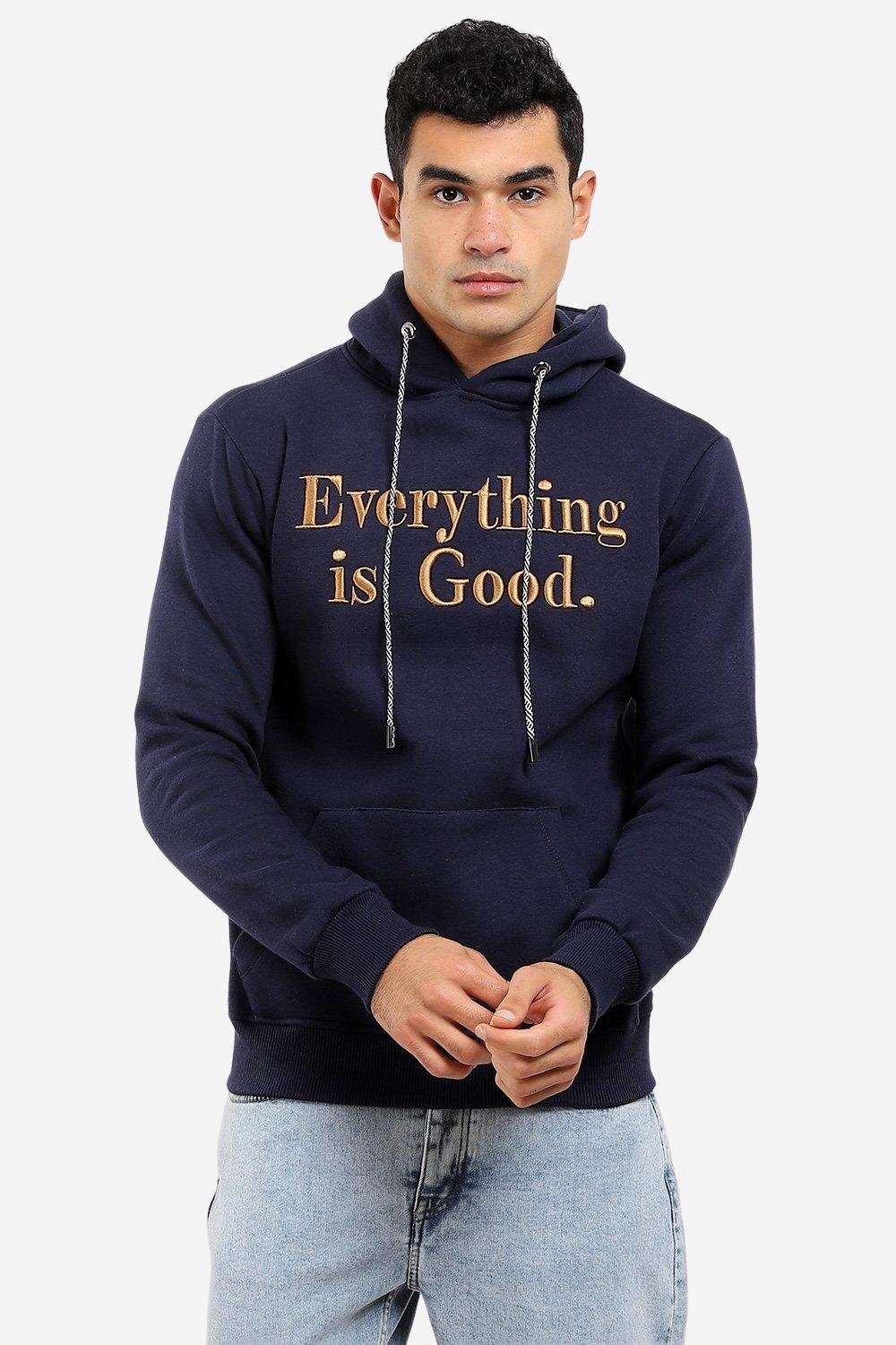 Stitched "Everything Is Good" Winter Hoodie