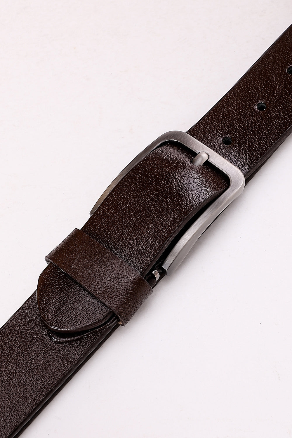 Chic Buckled Leather Belt - Brown